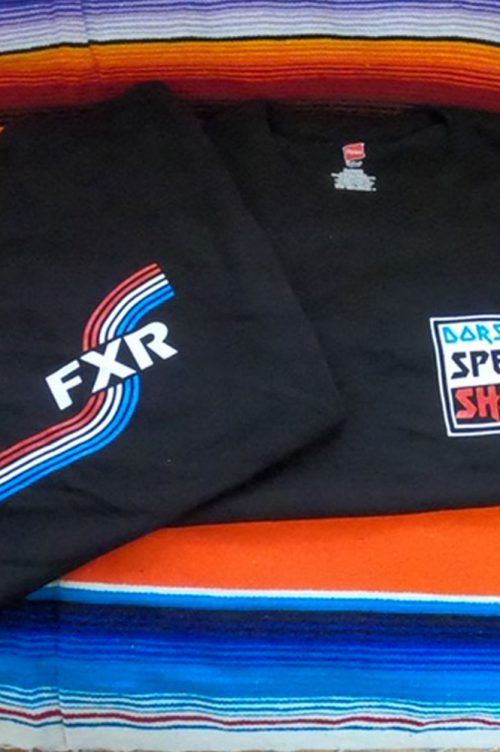 FXR T-shirts at Dorsett Speed Shop